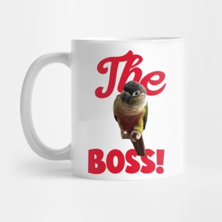 The Boss Green Cheek Conure Parrot Bird, Love for birds Mug